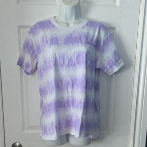Champion Lavender and White Tie-Dye Tee
